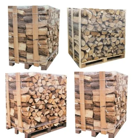 Pack 10 Stères de Bois de Chauffage 40 cm : 4 Palettes (2 Chêne Blanc + 2 Hêtre / Charme)