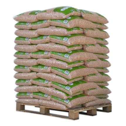 Palette de 975 kg : Pellets DIN PELLETS (65 Sacs de 15 kg — 100 % Résineux Français)
