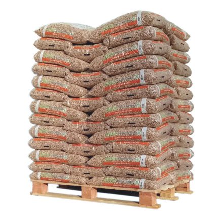 Palette de 975 kg : Pellets MOULIN BOIS ENERGIE (65 Sacs de 15 kg — 100 % Résineux d'Auvergne)