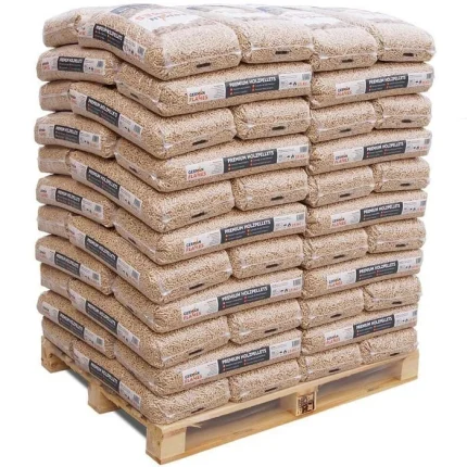 Palette de 990 kg : Granulés de Bois GERMAN FLAMES (66 Sacs de 15 kg — Flammes Allemandes 100 % Résineux ENplus A1)