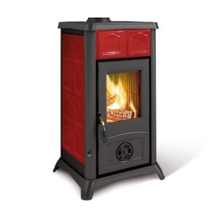 Poêle à Bois LA NORDICA Gemma de 6 kW (Habillage Faïence ou Pierre Serpentine — Foyer & Porte en Fonte)