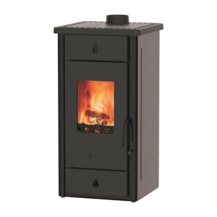 Poêle à Bois WAMSLER Luke de 8 kW avec Plaque de Cuisson en Fonte (Structure Acier & Foyer en Argile Réfractaire)