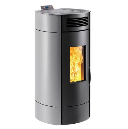 Poêle à Granulés Connecté INVICTA Lodi 10 Gris WiFi de 10 kW (Domotique Wi-Fi — Modulation 2,5 - 10 kW & Label Flamme Verte 6*)
