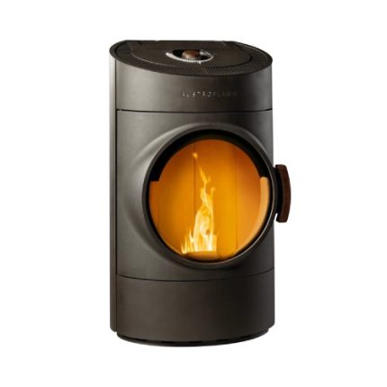 Poêle à Granulés AUSTROFLAMM Clou de 8/10 kW (Design Hublot & Noyer — Commande Rotative Intuitives & Trémie XXL 36 kg)