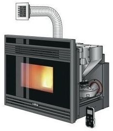Insert à Granulés Encastrable DEVILLE Libra 80 Ref. C07818-06-GC10 (Puissance 10,2 kW — Capacité 15 kg, Autonomie 14h & Flamme Verte 7 Étoiles)