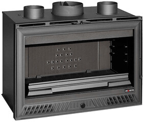 Insert de Cheminée Foyer Fermé INVICTA Insert à Bois 800 Compact Turbo (12 kW, Classe A, Système Turbo, Acier)
