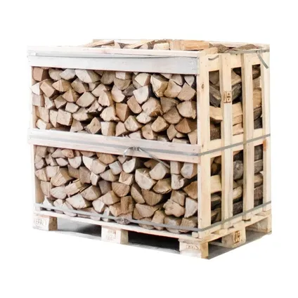 Demi-Palette : Bois de Chauffage 100 % Charme Fendu – Séché au Four – 25 cm (450 kg)
