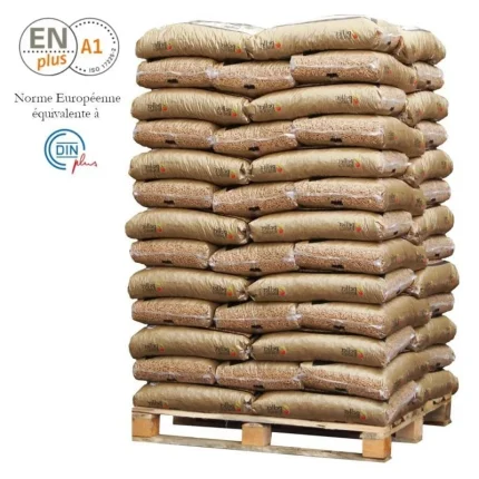 Palette de 975 kg : Granulés GOLD (65 Sacs de 15 kg — 100 % Résineux Premium EN Plus A1)
