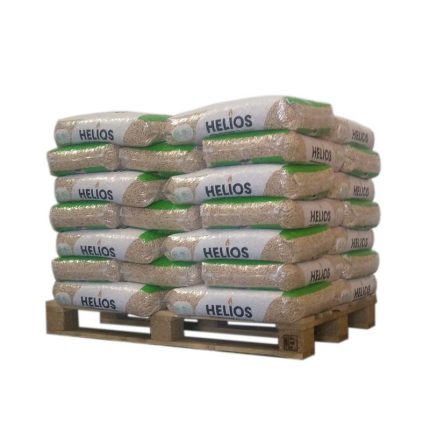 Demi-Palette de 525 kg : Pellets HELIOS (35 Sacs de 15 kg — 100 % Résineux Français)